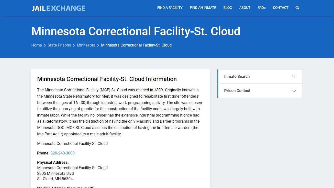 Minnesota Correctional Facility-St. Cloud Inmate Search, MN - Jail Exchange
